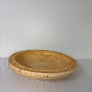 Vintage Mexican Handmade Ceramic Bowl Rustic Folk Art Decor 16”